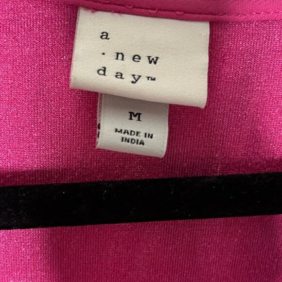 A New Day Pink Velet Jumpsuit with Bell Long Sleeve -Medium - Picture 9 of 9